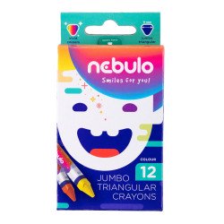 Zsírkréta készlet, háromszög vastag Nebulo, 12 klf. szín Író- irodaszer, papíráru Nebulo