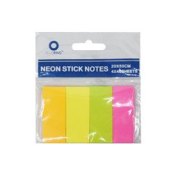 Jelölőcímke 20x50mm, 4x40lap, papír, vegyes neon színek Bluering® Író- irodaszer, papíráru Bluering