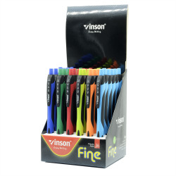 Golyóstoll nyomógombos 1,0mm Vinson Fine 1008 vegyes displ 36 db/display Golyóstoll Vinson
