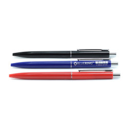 Golyóstoll 0,8mm, nyomógombos műanyag piros test, Bluering® Z3, írásszín piros