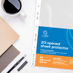Genotherm lefűzhető, A4, 100 micron narancsos belül 2/3 részben nyitott 4 lyukú Bluering® 100 db/csomag,