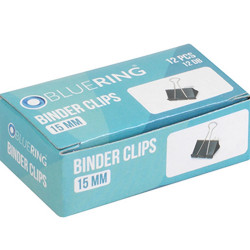 Binderkapocs 15mm, 12 db/doboz, Bluering® Irodatechnika, kellékei Bluering