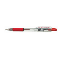 Golyóstoll 0,7mm, nyomógombos Zebra Jimnie, írásszín piros