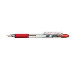 Golyóstoll 0,7mm, nyomógombos Zebra Jimnie, írásszín piros