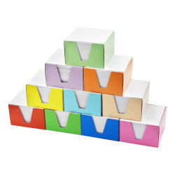 Kockatömb 9x9x6cm, színes karton doboz tartóban Bluering® fehér Író- irodaszer, papíráru Bluering