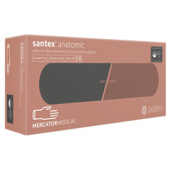 Gumikesztyű latex púdermentes, hosszú szárú L jobb/bal 2x50 db Santex fehér Gumikesztyű Mercator