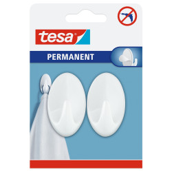 Akasztó, műanyag ovális, L méret, fehér, 2 db Tesa Akasztó Tesa
