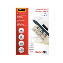 Lamináló fólia, A4, 125 mikron, fényes, 25 db/doboz, Fellowes®