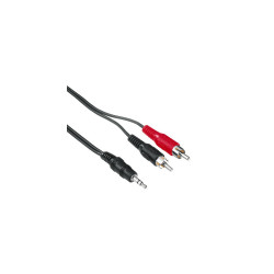 2RCA-3,5mm, JACK STEREO 5M Kábel, elosztó Hama