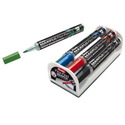 Táblamarker+törlő készlet 1-5mm, hajlékony hegyű, Pentel Maxiflo Flex Feel, 4 klf. szín Író- irodaszer, papíráru Pentel