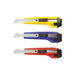 Barkácskés 18mm, nagy műanyag testű fém vezetősínnel, Fornax Irodatechnika, kellékei Fornax