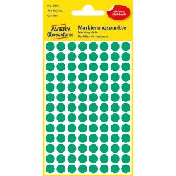 Etikett címke, o8mm, jelölésre, 104 címke/ív, 4 ív/doboz, Avery zöld