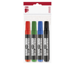 Alkoholos marker készlet, 1-4mm, vágott hegyű, Ico 12XXL, 4 klf.szín Író- irodaszer, papíráru Ico
