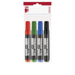 Alkoholos marker készlet, 1-4mm, vágott hegyű, Ico 12XXL, 4 klf.szín Író- irodaszer, papíráru Ico