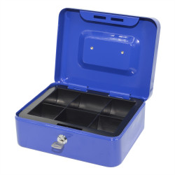 Pénzkazetta fém 20x8,5x16 cm közepes Bluering® kék Író- irodaszer, papíráru Bluering