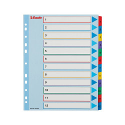 Elválasztólap, A4, Maxi regiszteres 1-12 laminált karton előlap 100209 Esselte