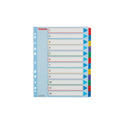 Elválasztólap, A4, Maxi regiszteres 1-12 laminált karton előlap 100209 Esselte