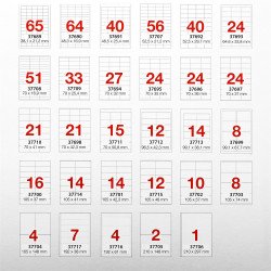 Etikett címke, 64,6x33,8mm, 100 lap, 24 címke/lap A-Series