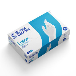 Gumikesztyű latex púderes XL 100 db/doboz GMT Super Gloves fehér