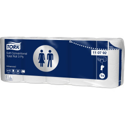 Toalettpapír 3 rétegű átmérő: 12 cm 150 lap/19,4 m/tekercs 10 tekercs/csomag Soft T4 Tork_110792 fehér Higéniai papír Tork