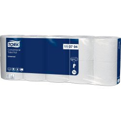 Toalettpapír 2 rétegű átmérő: 12,5 cm 250 lap/32,5 m/tekercs 10 tek/csomag Universal T4 Tork_110794 fehér Higéniai papír Tork