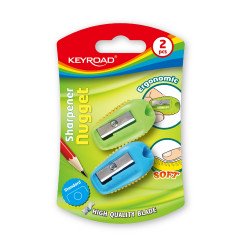 Hegyező 1 lyukú 2 db/bliszter Keyroad Nugget vegyes színek Hegyező Keyroad