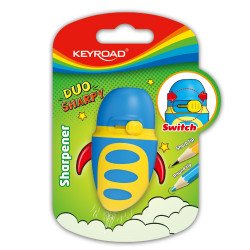 Hegyező 1 lyukú tartályos, fedeles, multifunkciós Keyroad Duo Sharpy vegyes színek Hegyező Keyroad