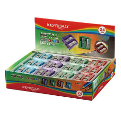 Hegyező 2 lyukú fém 24 db/display Keyroad Metal Colourful vegyes színek Hegyező Keyroad