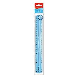 Vonalzó 30 cm, flexibilis Keyroad vegyes színek