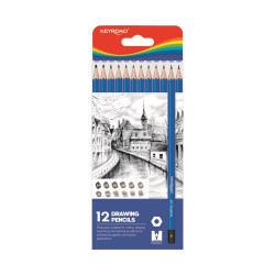 Grafitceruza, 12 különböző keménységben, hatszögletű 12 db/bliszter Keyroad Grafitceruza Keyroad