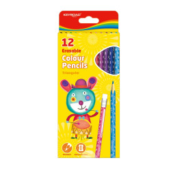 Színes ceruza készlet radíros, háromszögletű Keyroad Erasable 12 klf. szín Író- irodaszer, papíráru Keyroad