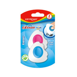 Radír, PVC mentes 2 db/bliszter Keyroad Exraser Plus vegyes színek Író- irodaszer, papíráru Keyroad