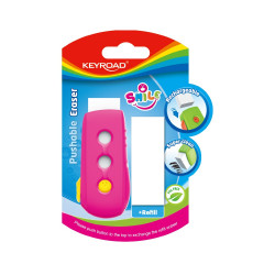 Radír, PVC mentes 2 db/bliszter Keyroad Smile Eraser vegyes színek Író- irodaszer, papíráru Keyroad