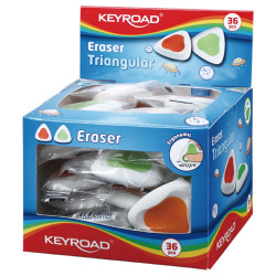 Radír, PVC mentes 36 db/display Keyroad Triangular vegyes színek Író- irodaszer, papíráru Keyroad