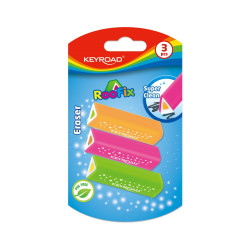 Radír, PVC mentes 3 db/bliszter Keyroad Roo Fix vegyes színek Író- irodaszer, papíráru Keyroad