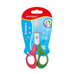 Olló 13 cm tompa fejű Keyroad Start zöld rózsaszín