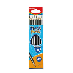 Grafitceruza HB, háromszögletű 12 db/bliszter Keyroad Black Grafitceruza Keyroad