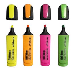 Szövegkiemelő készlet vágott hegyű,lapos test 4 db/bliszter Keyroad Fluo neon színek