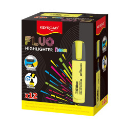 Szövegkiemelő vágott hegyű, lapos test Keyroad Fluo neon sárga