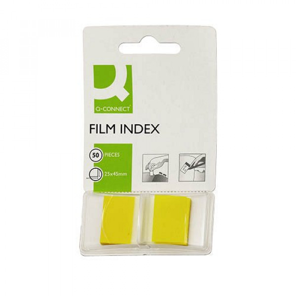 Öntapadós oldaljelölõ 25x43mm 50 címke Q-Connect sárga