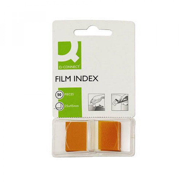 Öntapadós oldaljelölõ 25x43mm 50 címke Q-Connect narancs