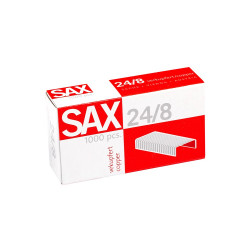 Tűzőkapocs, 24/8, réz, Sax Irodatechnika, kellékei Sax