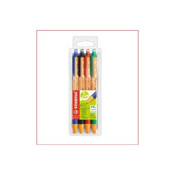 Golyóstoll nyomógombos 0,5mm, Stabilo pointball 6030/4 4-es készlet Golyóstoll Stabilo