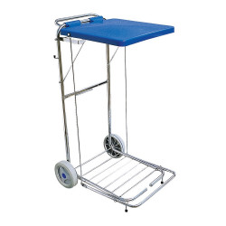 Hulladékgyűjtő kocsi kék fedéllel pedállal 120 literes Író- irodaszer, papíráru Egyéb