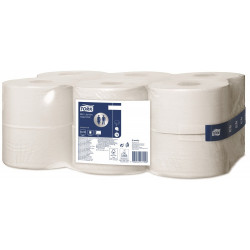 Toalettpapír 2 rétegű közületi átmérő: 18,8 cm 170 m/tekercs 12 tekercs/karton Mini Jumbo Tork_120278 fehérített Iroda üzemeltetés, munkavédelem Tork