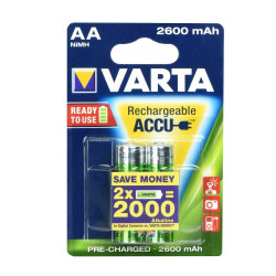 Elem tölthető akku AA ceruza 2600 mAH Power 2 db/csomag, Varta Elem, akkumulátor, töltő Varta
