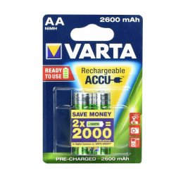Elem tölthető akku AA ceruza 2600 mAH Power 2 db/csomag, Varta Elem, akkumulátor, töltő Varta
