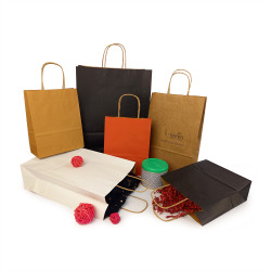 Sodrottfüles papírtáska 320x420mm 150mm talp L méret 200 db/doboz, fehér