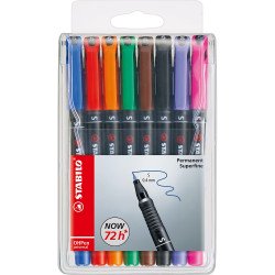 Alkoholos marker készlet 0,4mm, STABILO OHPen S, 8 klf. szín Író- irodaszer, papíráru Stabilo