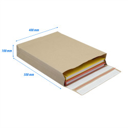 Csomagküldő webshop tasak 400x500x100mm, erős kraft papírból 100 db/doboz, E-green barna Író- irodaszer, papíráru e-Green